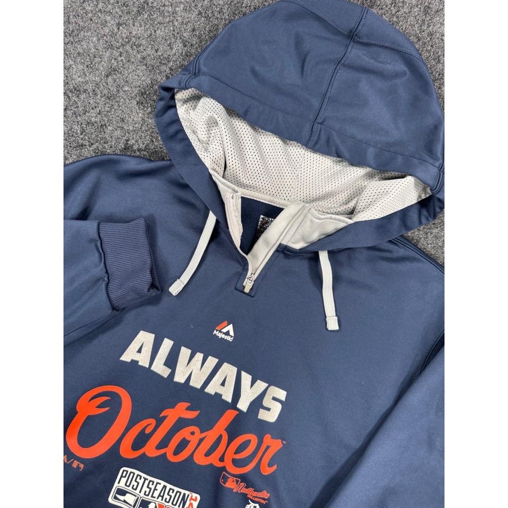 Majestic Detroit Tigers Always October Postseason Hoodie Pullover MLB Mens Large